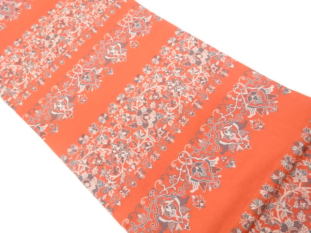 JAPANESE FUKURO OBI / WOVEN FLOWER ARABESQUE